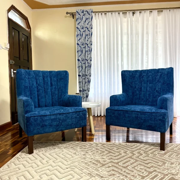 The Royal Blue Wingback Accent Chairs (Set of 2)
