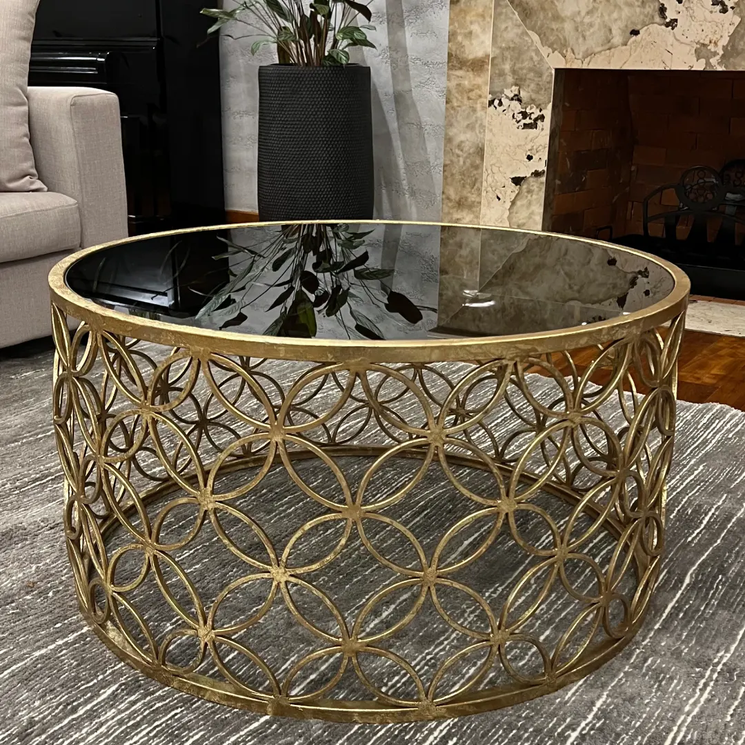 Brass Glass Cofee Table 001