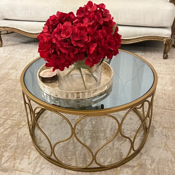 Round Coffee Table Gold stain